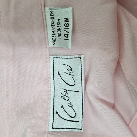 Kathy Che Pink Preppy Coquette 3/4 Sleeve Button Down Shirt Plus Size 14/16W - Picture 11 of 14